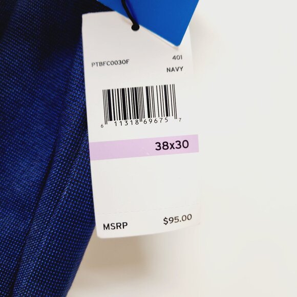 Perry Ellis Mens Portfolio Navy Slim Fit Dress Pants Size 38x30 New - Picture 2 of 14